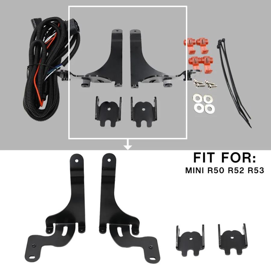並行輸入品 ハローリング付きフォグキット ミニクーパーフォグセットr50 r52 r53 0106ラリードライビングランプ用 追加ヘッドライト_3