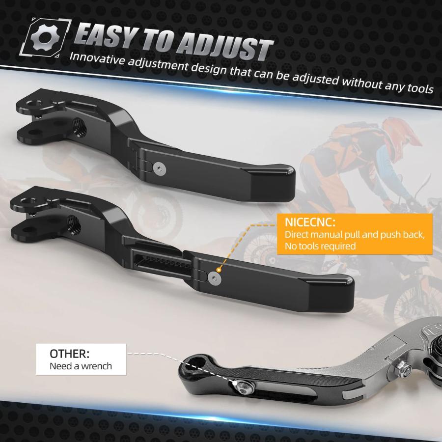 並行輸入品 Ktm 790 アドベンチャーr19-20 husqvarna norden 901 2022-2024 2021-2023用ショートブレーキクラッチレバー_2