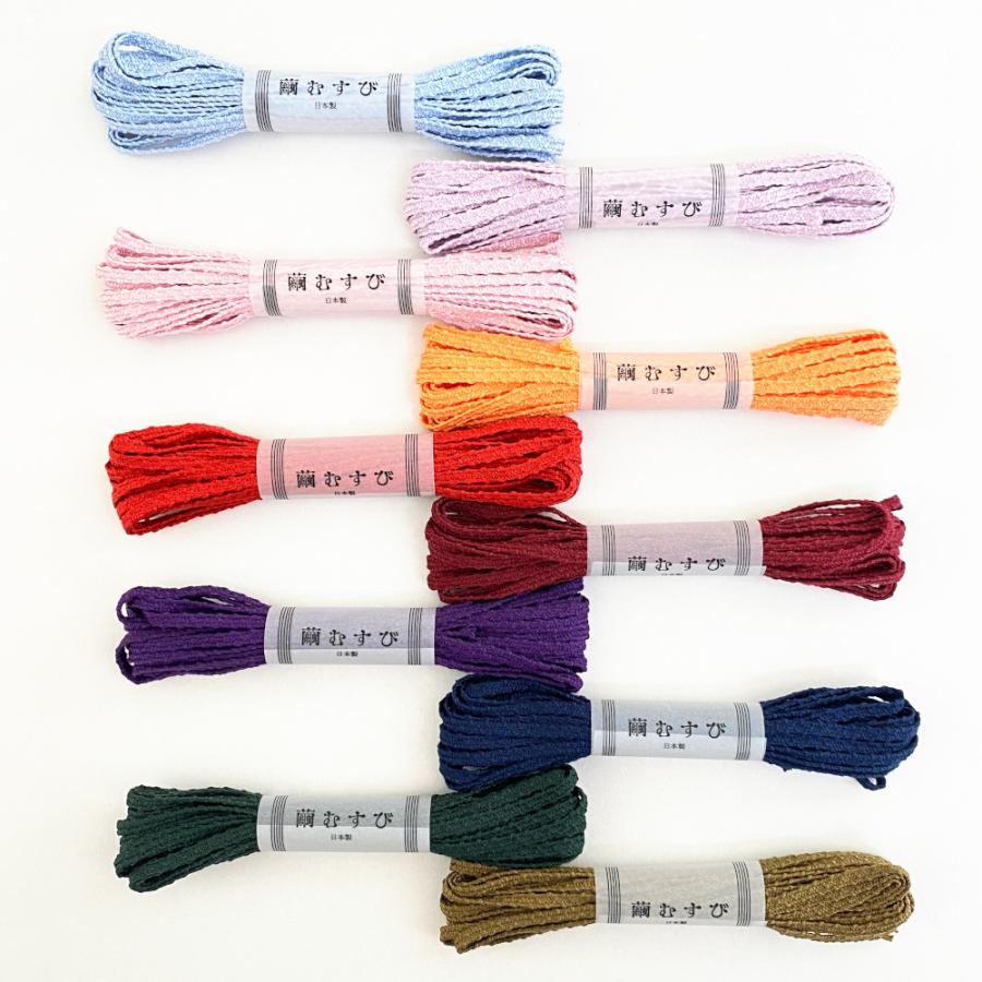 繭むすび】絹紐 太(平) 約5mm×5m シルク100％ 日本製 組紐 掛け紐