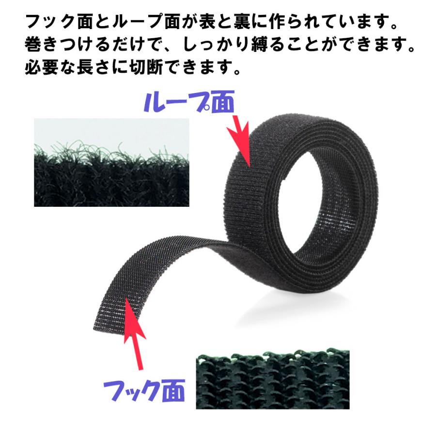 ベルクロブランド ジザイ結束ベルト 高耐力型 90340 1.9cm幅3.6m黒 しなやかで強靭 巻くだけで しっかり縛れ、ずれない・緩まない・たるまない！ |  | 01