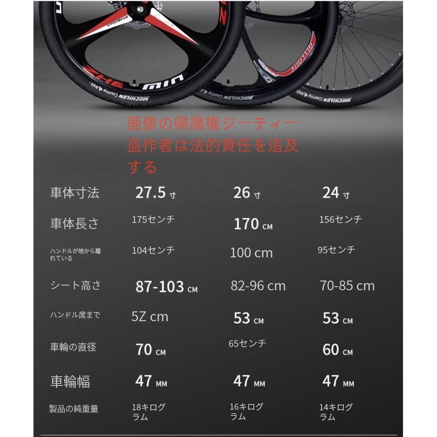 自転車 バイク マウンテンバイク 太いタイヤ 21 24 27 30段変速 24 
