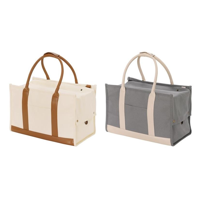 アイリスオーヤマ IRIS OHYAMA キャンバストートキャリー Lサイズ 2WAYキャリーバッグ 犬用 猫用 アイボリー グレー 全2色 P-CT450