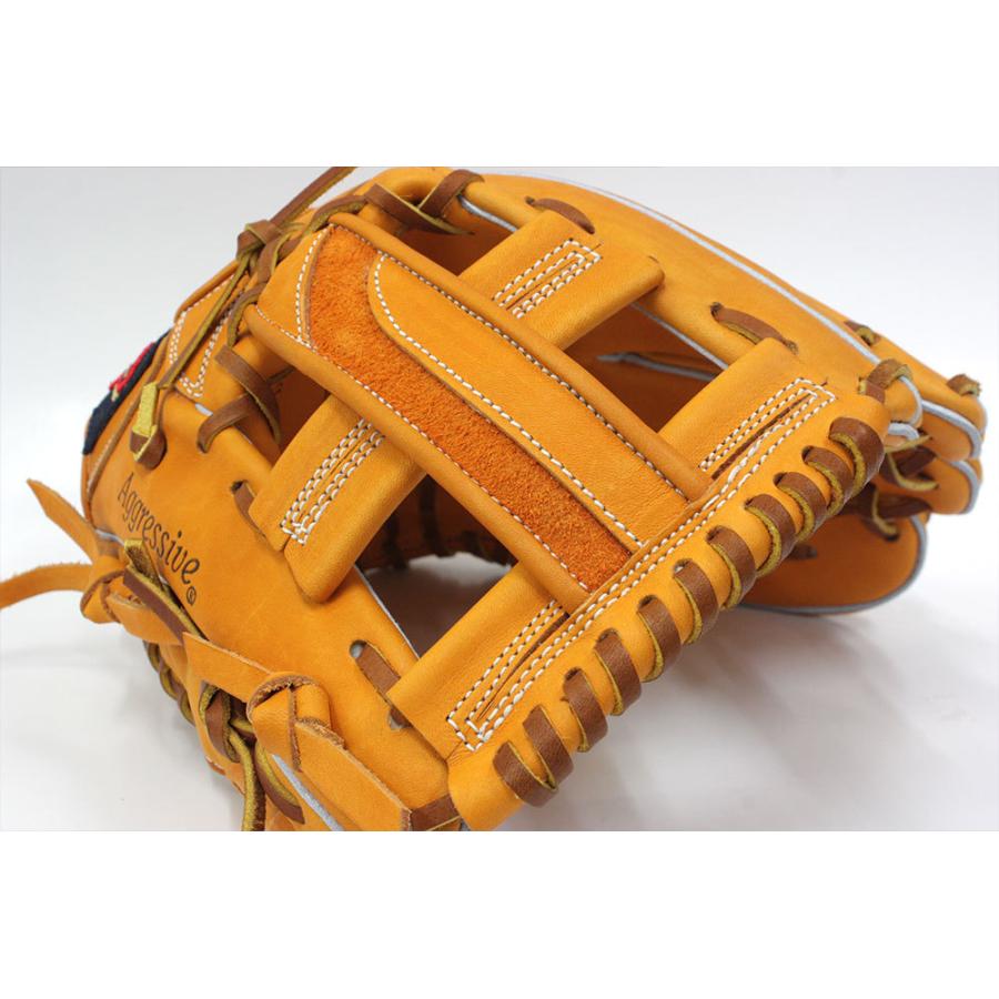 Slugger Aggressive オレンジ レザー グローブ Slugger Aggressive プロフェッショナル グローブ オレンジ 全紐