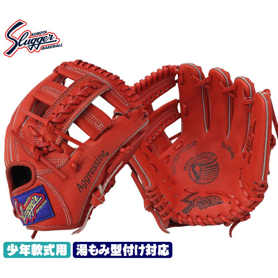 右投げ用　久保田スラッガー　少年軟式用グローブ 黒　低学年　中学年　赤 右投げ用 久保田スラッガー 少年軟式用グローブ 黒 低学年