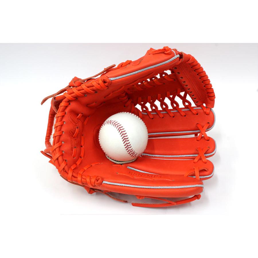 久保田スラッガー 軟式グラブ オールラウンド用 KSN-MP4 Fオレンジ ブラック 中学生向けのミドルサイズ M号球対応 野球 GTK | 久保田スラッガー | 06