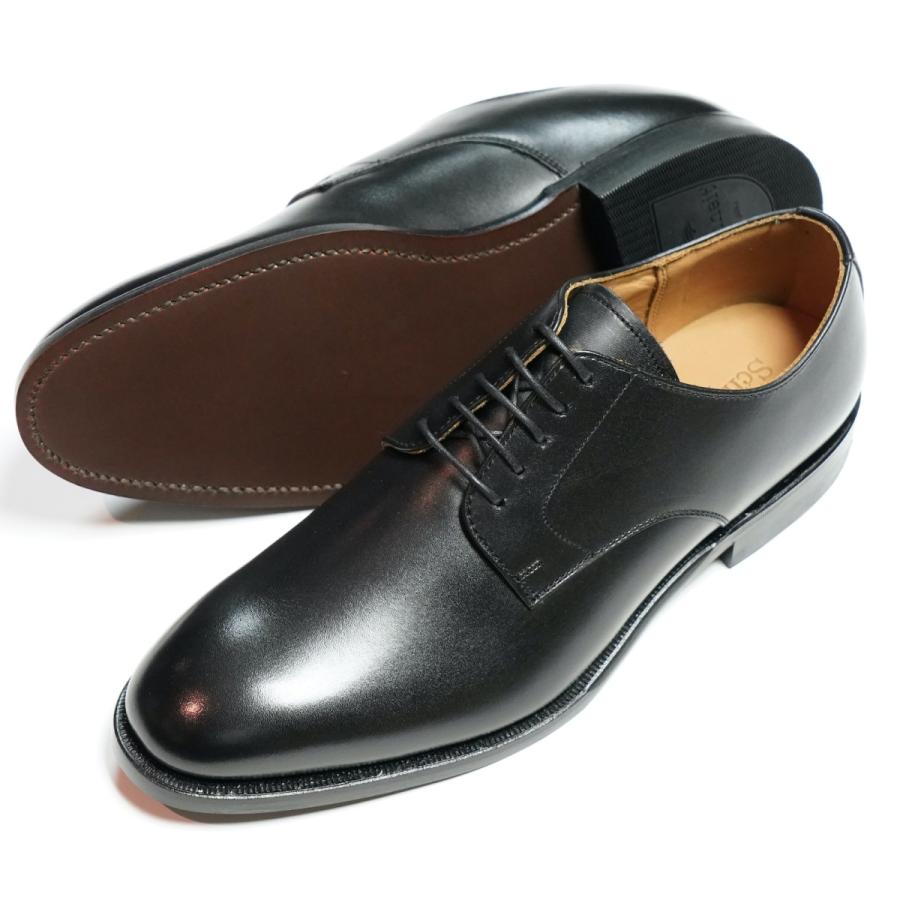 日本製グッドイヤーウエルト紳士靴 ショーンハイト 外羽根プレーントウ（SH111-4）ラバー底 黒｜gtm｜02