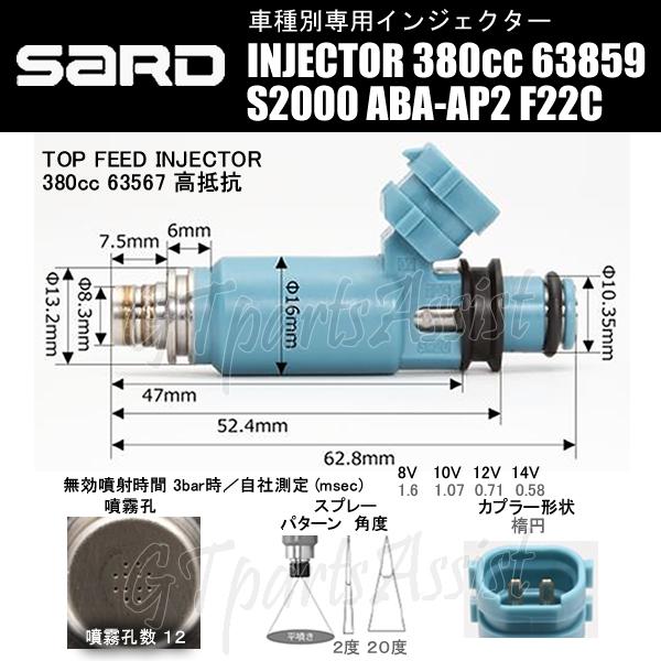 s2000 インジェクター SARD（サード） SARD INJECTOR 車種別専用インジェクター 380cc HONDA