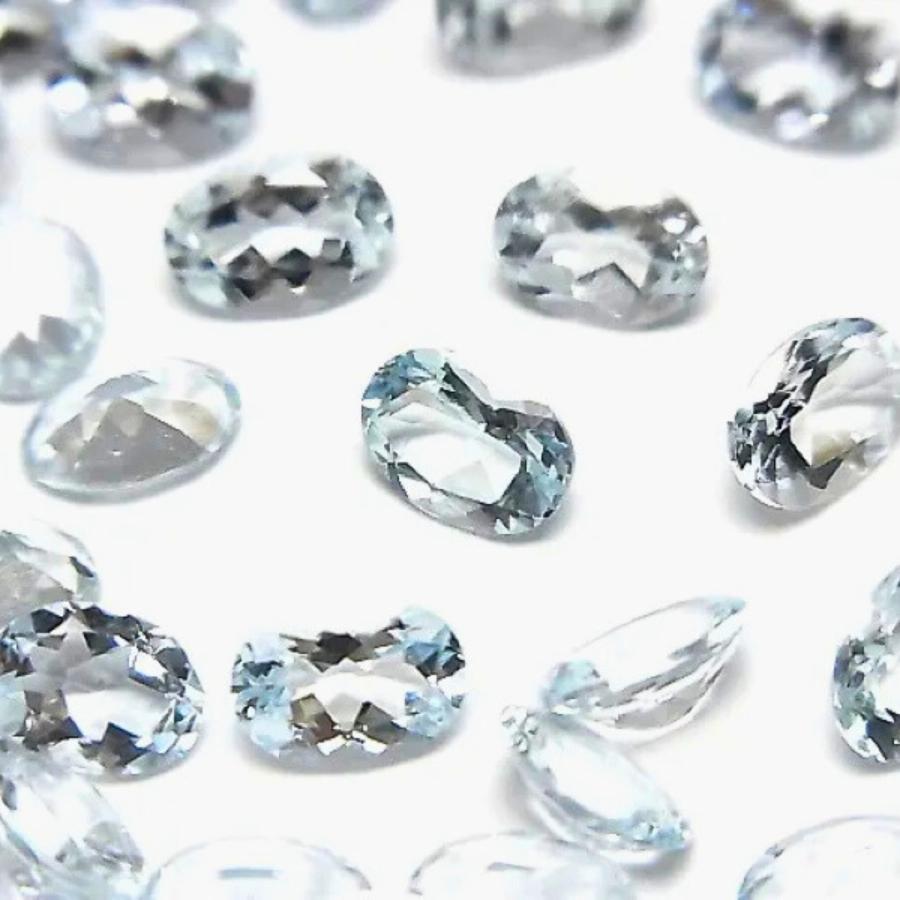 アクアマリン ナイジェリア産 ルース 7×5mm オーバル ファセットカット AAA 2粒セット 3月 誕生石 天然石 裸石 ジュエリー 7ミリ ペア |  | 07