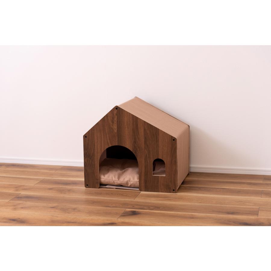 ペットハウス ペットベット 犬 猫 ペット クッション付き 屋根付き 天然木 木製 かわいい 収納 犬用屋内ハウス｜gtsc｜14