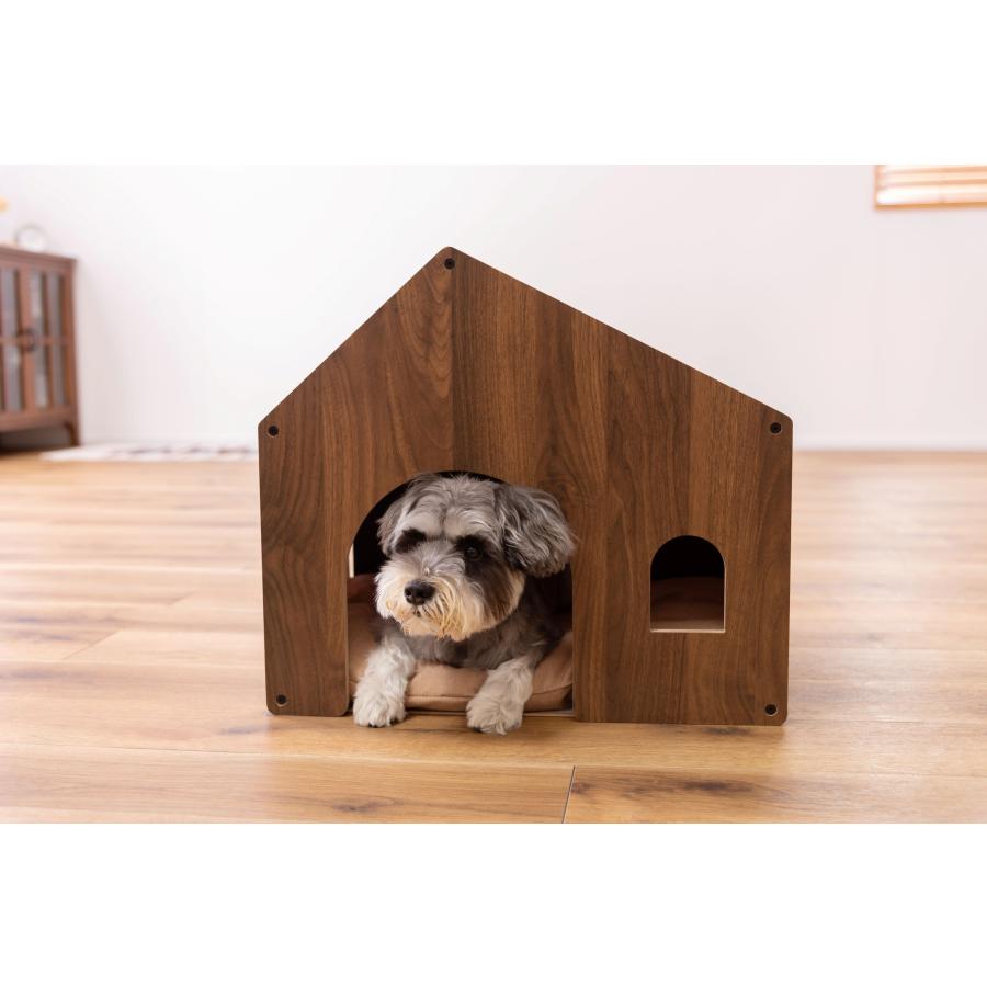 ペットハウス ペットベット 犬 猫 ペット クッション付き 屋根付き 天然木 木製 かわいい 収納 犬用屋内ハウス｜gtsc｜15