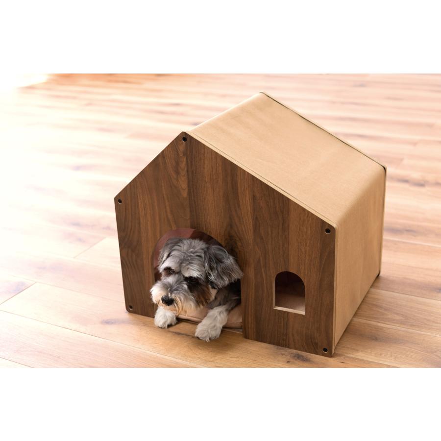 ペットハウス ペットベット 犬 猫 ペット クッション付き 屋根付き 天然木 木製 かわいい 収納 犬用屋内ハウス｜gtsc｜16