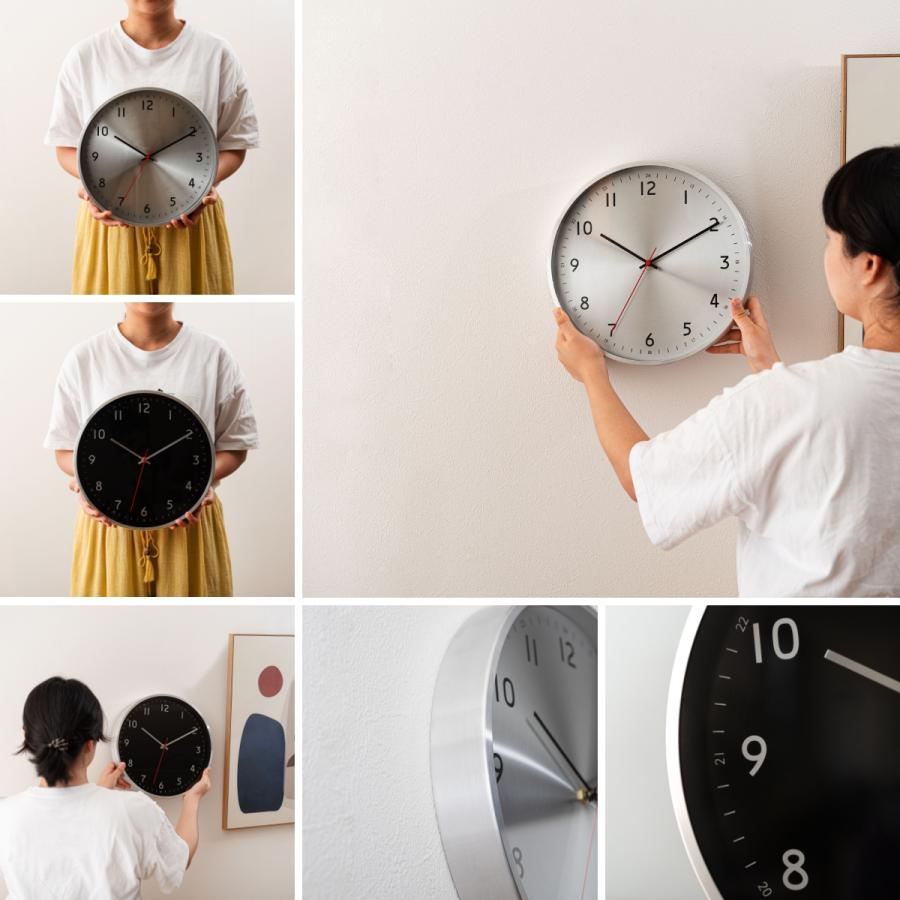壁掛け時計 ウォールクロック アルミタイプ アメリカンテイスト ミッド