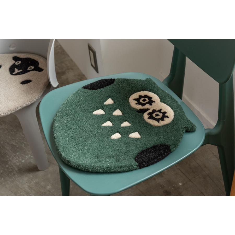 アニマルシートクッション 動物デザイン （ねこ・ふくろう・ひつじ・くま） ウール コットン チェア ベンチ 椅子 イス キャラクター かわいい おしゃれ |  | 14