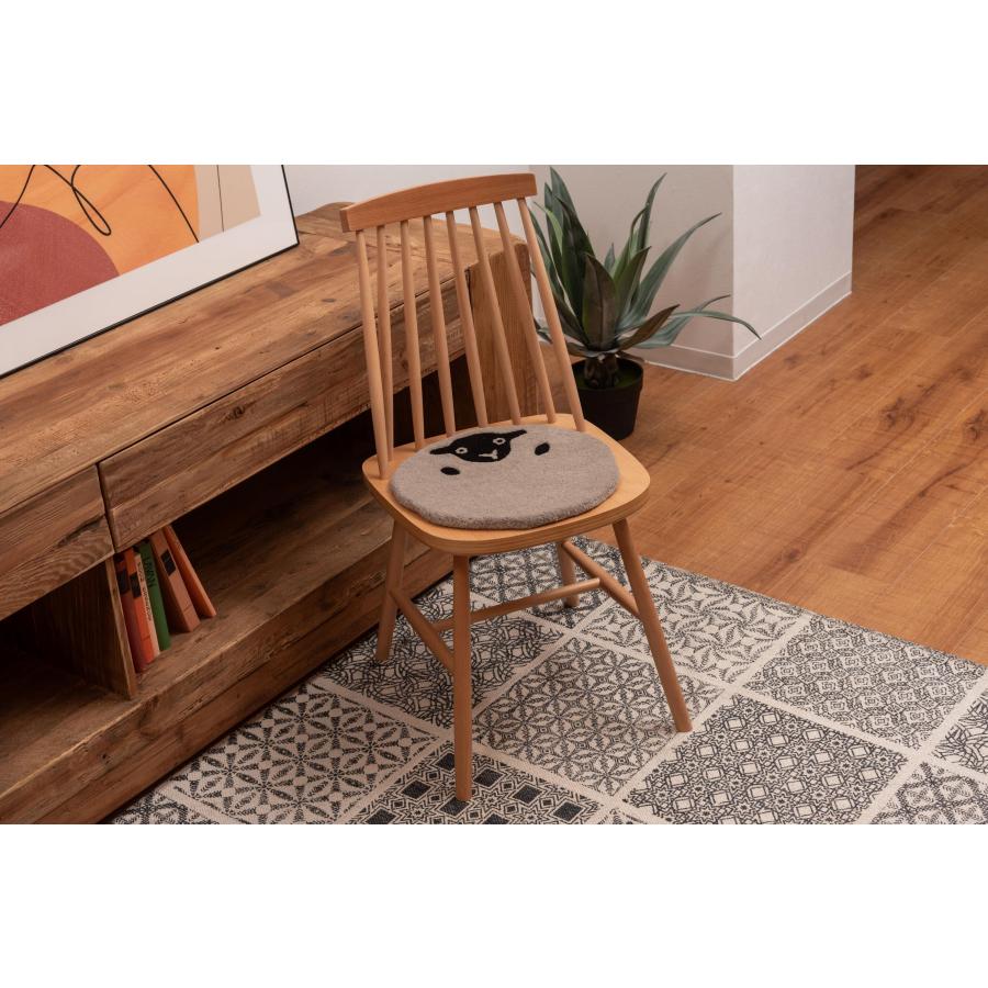 アニマルシートクッション 動物デザイン （ねこ・ふくろう・ひつじ・くま） ウール コットン チェア ベンチ 椅子 イス キャラクター かわいい おしゃれ |  | 15