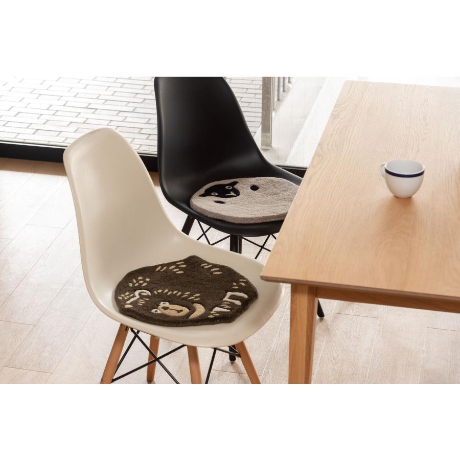 アニマルシートクッション 動物デザイン （ねこ・ふくろう・ひつじ・くま） ウール コットン チェア ベンチ 椅子 イス キャラクター かわいい おしゃれ |  | 17