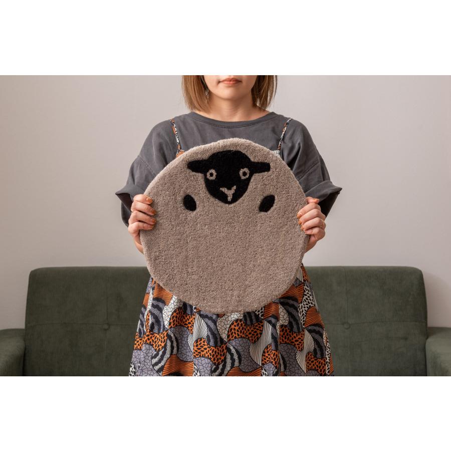 アニマルシートクッション 動物デザイン （ねこ・ふくろう・ひつじ・くま） ウール コットン チェア ベンチ 椅子 イス キャラクター かわいい おしゃれ |  | 18