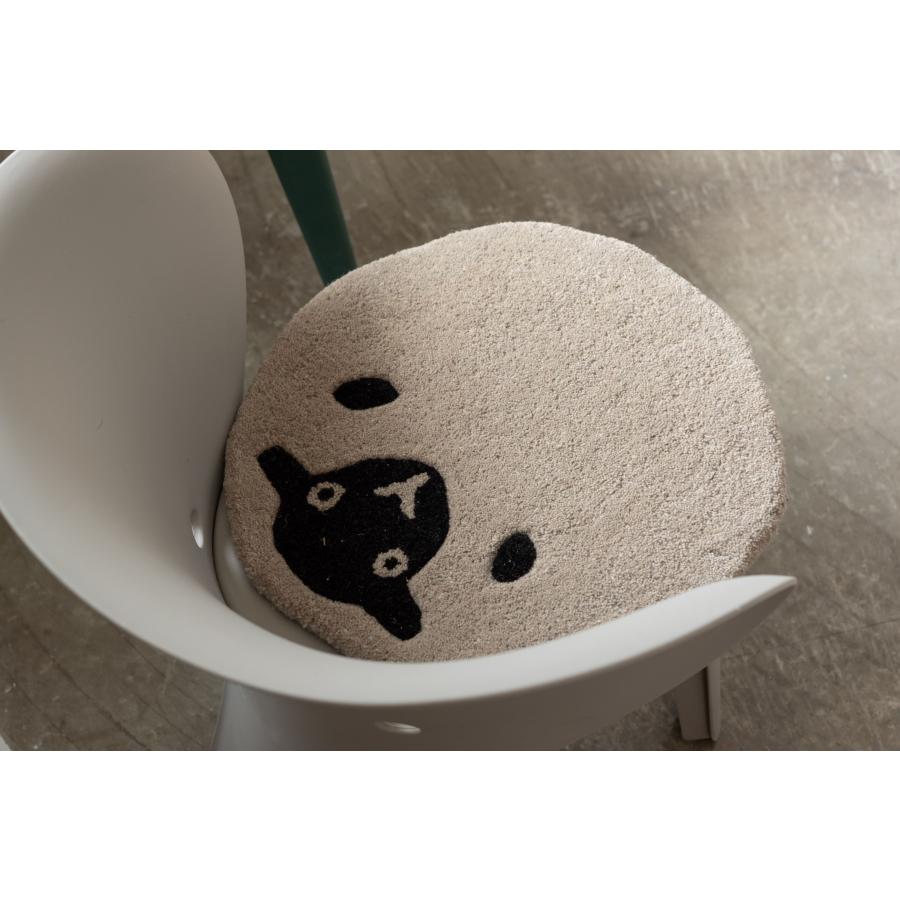 アニマルシートクッション 動物デザイン （ねこ・ふくろう・ひつじ・くま） ウール コットン チェア ベンチ 椅子 イス キャラクター かわいい おしゃれ |  | 19