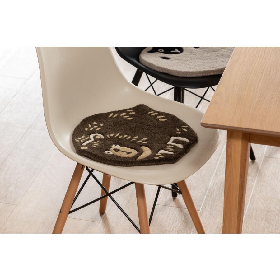 アニマルシートクッション 動物デザイン （ねこ・ふくろう・ひつじ・くま） ウール コットン チェア ベンチ 椅子 イス キャラクター かわいい おしゃれ |  | 21