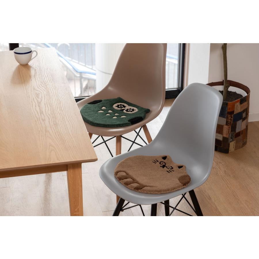 アニマルシートクッション 動物デザイン （ねこ・ふくろう・ひつじ・くま） ウール コットン チェア ベンチ 椅子 イス キャラクター かわいい おしゃれ |  | 07