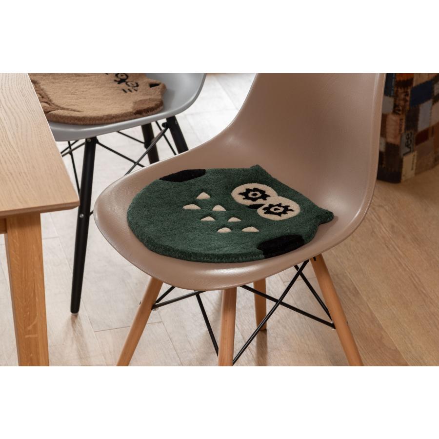 アニマルシートクッション 動物デザイン （ねこ・ふくろう・ひつじ・くま） ウール コットン チェア ベンチ 椅子 イス キャラクター かわいい おしゃれ |  | 10