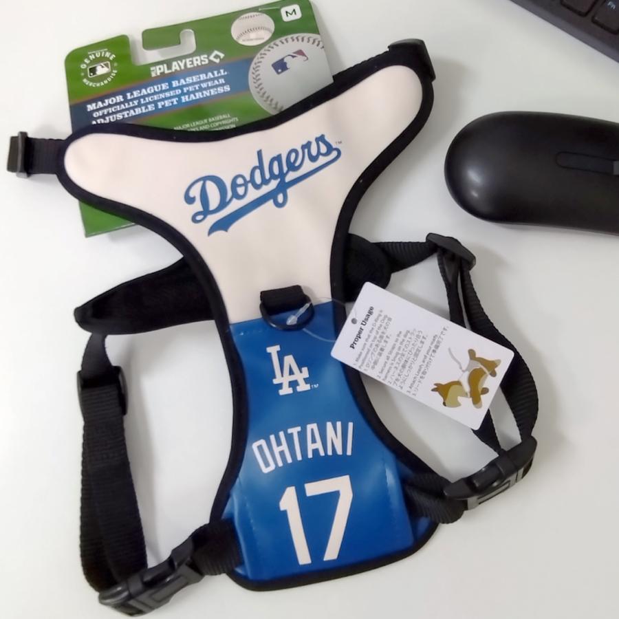 大谷翔平選手モデル 犬用 ハーネス Mサイズ 中型犬 MLB公式 ロサンゼルス ドジャース 胴輪 野球 ドッグハーネス デコピンの画像