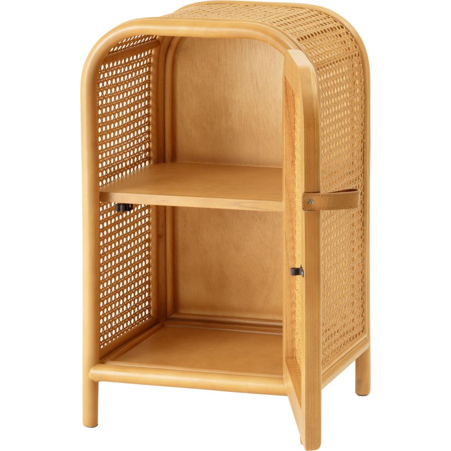 ラタン ミニキャビネット チェスト 小さめ かわいい 扉付き 2段 本棚 ベッドサイド 寝室 コンパクト 韓国インテリア ナチュラル おしゃれ |  | 05