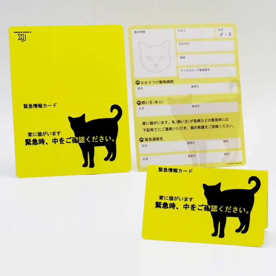 緊急情報カード 家に猫がいます カードサイズ 3枚セット ねこ ペットカード 留守番中の猫 ねこグッズ｜gtsc｜04
