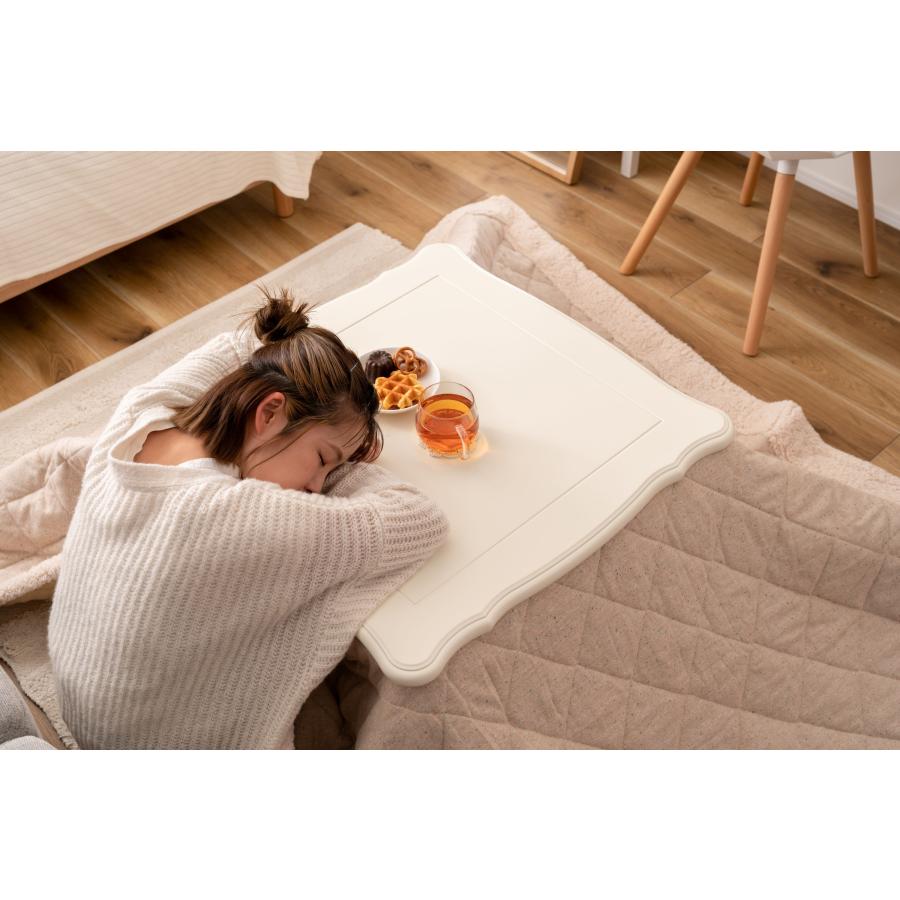 こたつ 猫脚コタツ 正方形 石英管ヒーター おしゃれ 猫脚 ホワイト 天然木 猫脚こたつテーブル 正方形タイプ こたつ 石英管ヒーター