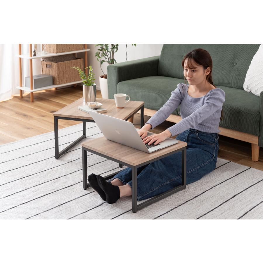 ネストテーブル 伸縮 2台セット ローテーブル センターテーブル