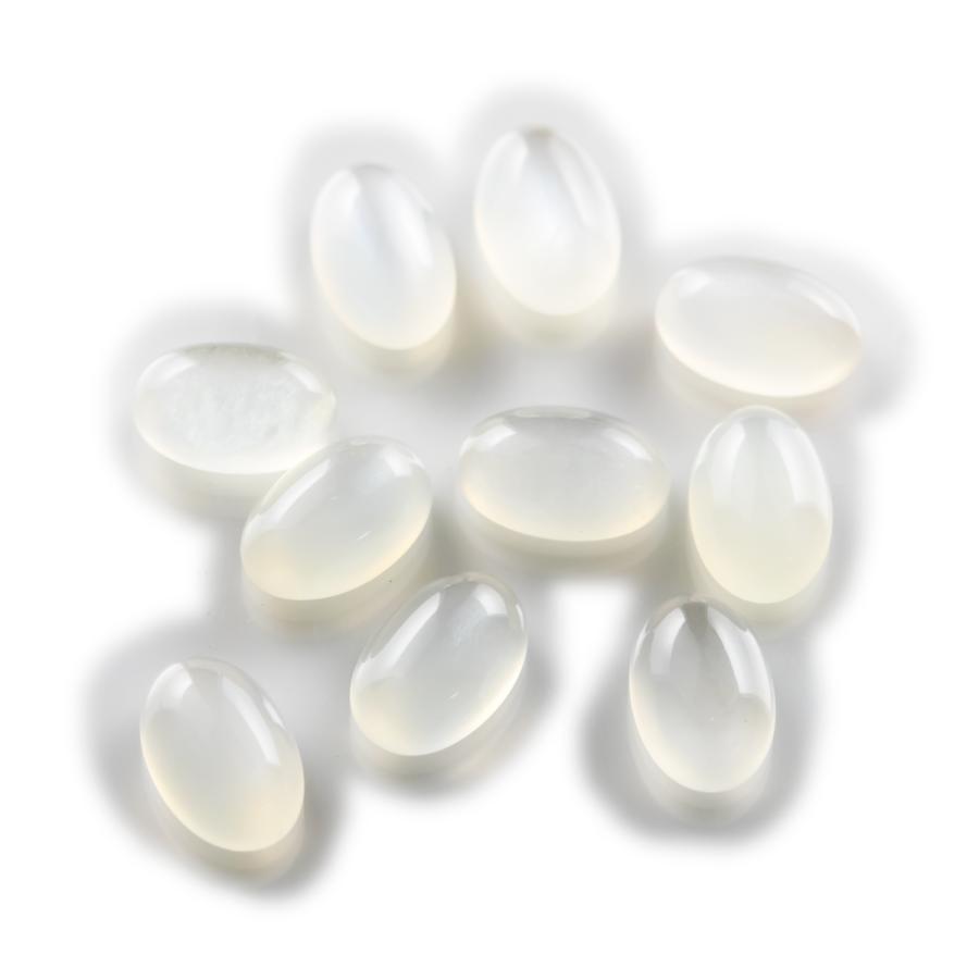 ホワイトムーンストーン 天然石 宝石ルース 裸石 6×4mm 10個セット AAA パワーストーン カラーストーン アクセサリーパーツ 6月誕生石 (20-2) | 