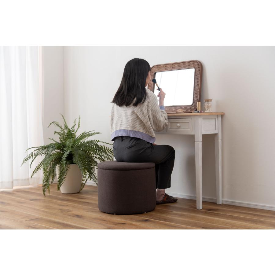 ラウンド収納スツール 高さ37cm 大サイズ 椅子 ドレッサー スツール
