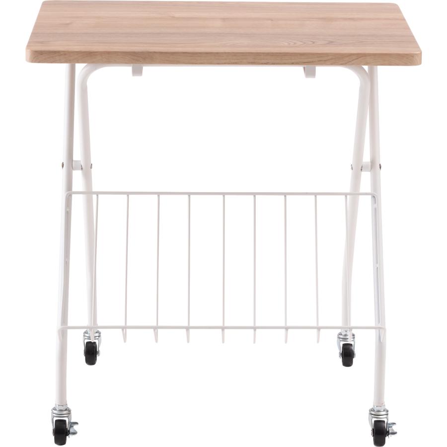フォールディングサイドテーブ 折りたたみ マガジンラック 雑誌棚 キャスター付き 省スペース 作業台 木目調 スチール 高さ47cm 仕事机 おしゃれ |  | 22