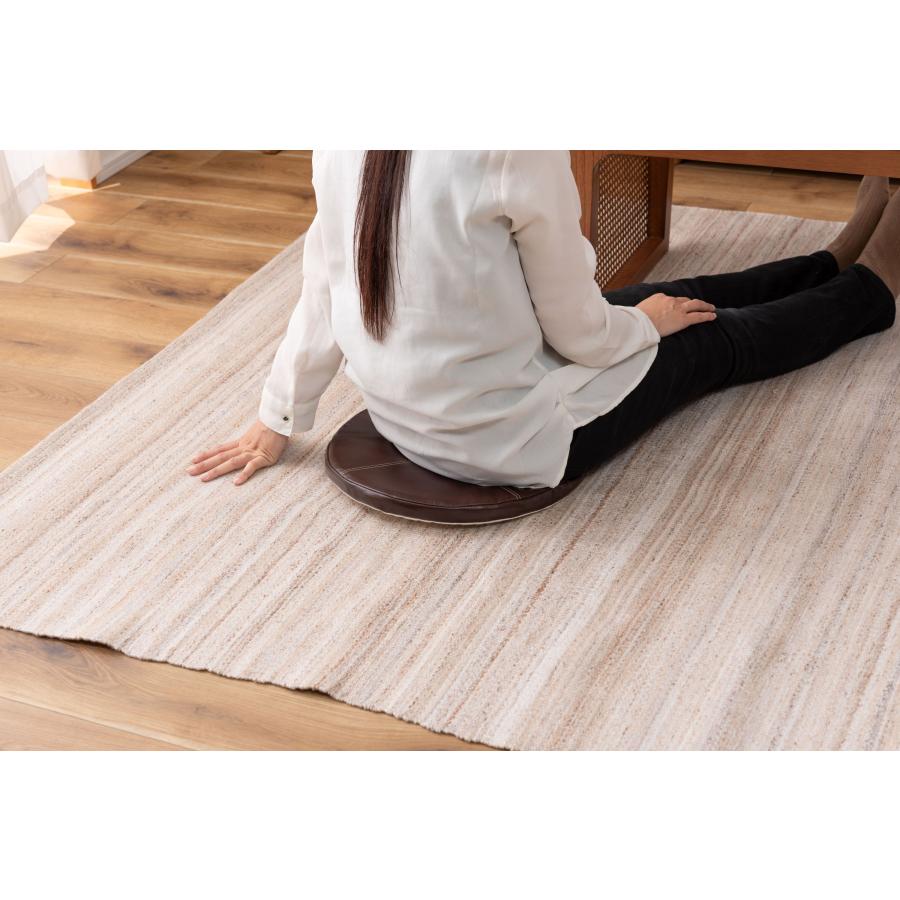 シートクッション ボンデッドレザー 再生本革 直径38cm 円形