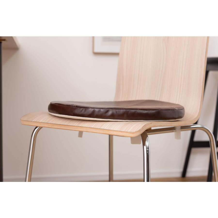 シートクッション ボンデッドレザー 再生本革 直径38cm 円形