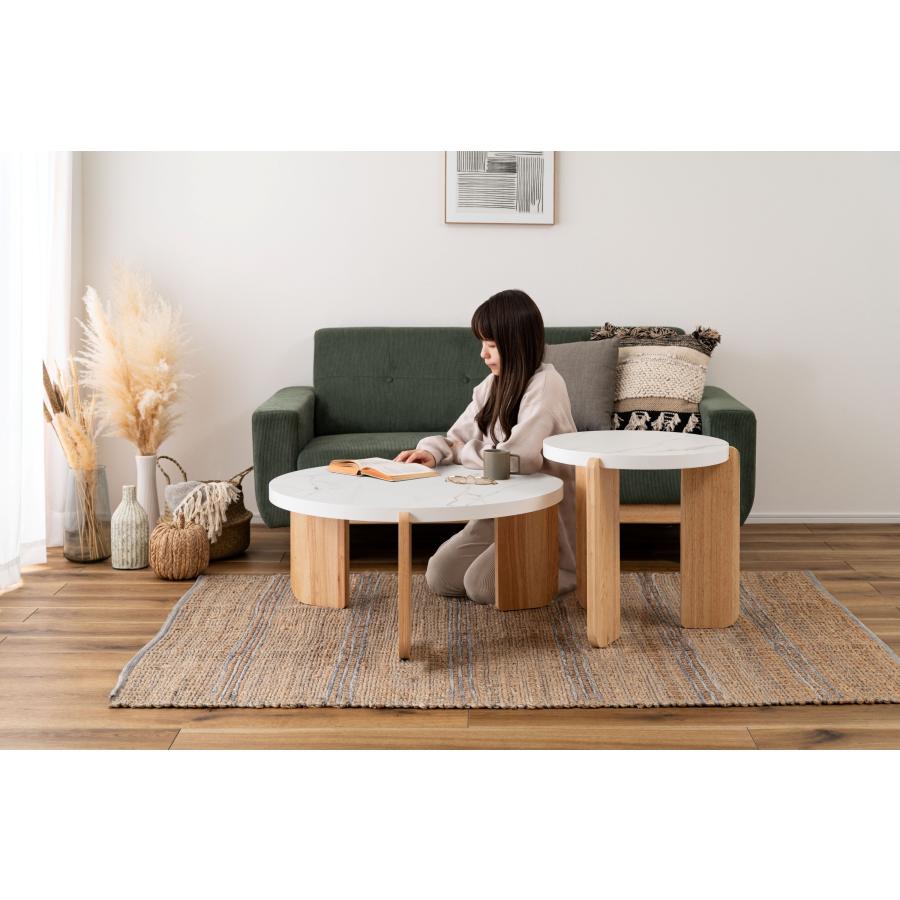 ラウンドテーブル （Sサイズ） 高さ50cm 大理石調 石目調 天然木 シンプル コーヒーテーブル ソファテーブル センターテーブル サイドテーブル  北欧 ナチュラル |  | 18