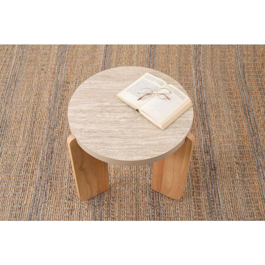 ラウンドテーブル （Sサイズ） 高さ50cm 大理石調 石目調 天然木 シンプル コーヒーテーブル ソファテーブル センターテーブル サイドテーブル  北欧 ナチュラル |  | 07