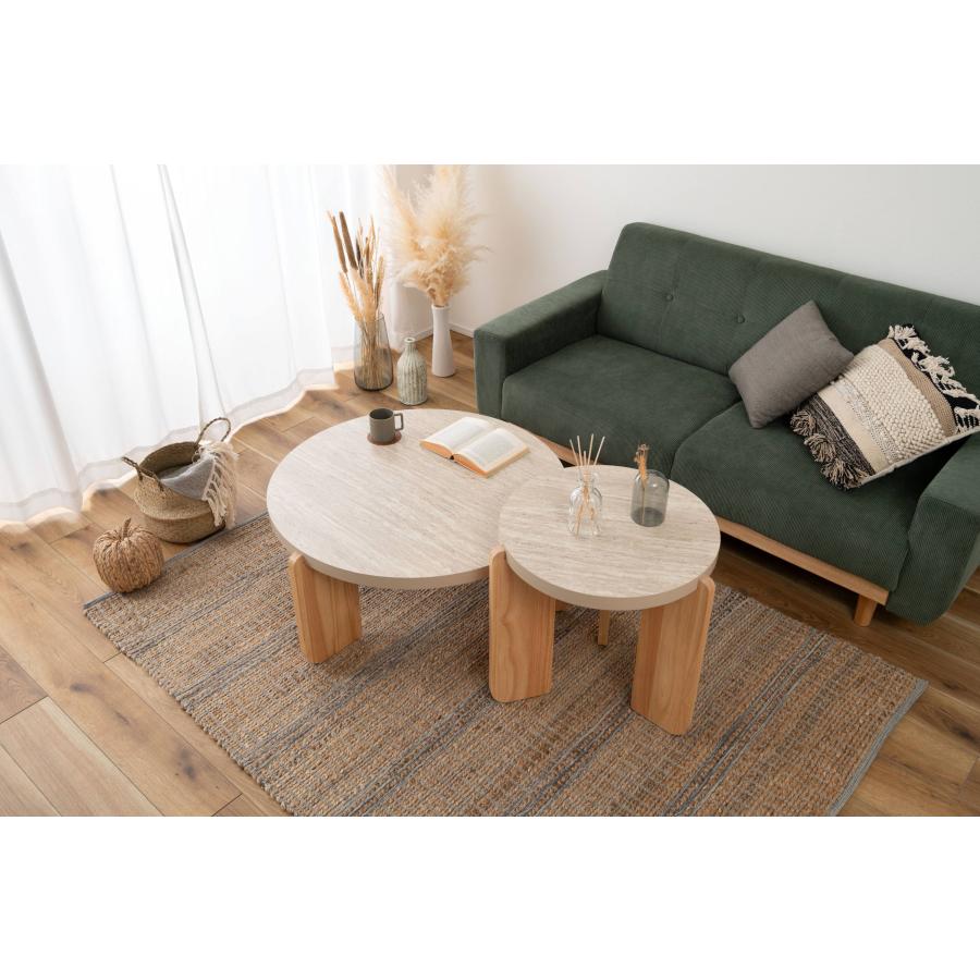 ラウンドテーブル （Sサイズ） 高さ50cm 大理石調 石目調 天然木 シンプル コーヒーテーブル ソファテーブル センターテーブル サイドテーブル  北欧 ナチュラル |  | 08