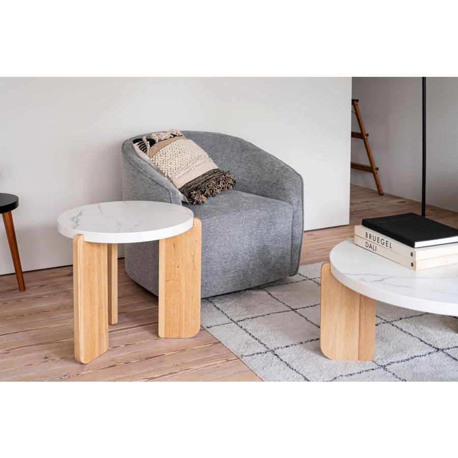 ラウンドテーブル （Sサイズ） 高さ50cm 大理石調 石目調 天然木 シンプル コーヒーテーブル ソファテーブル センターテーブル サイドテーブル  北欧 ナチュラル |  | 11