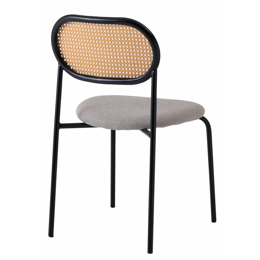 ダイニングチェア 椅子 （2脚セット） ラウンドタイプ ナチュラル ラタン調 ファブリック おしゃれ スチール 背もたれ アームレス アジアン シンプル |  | 16