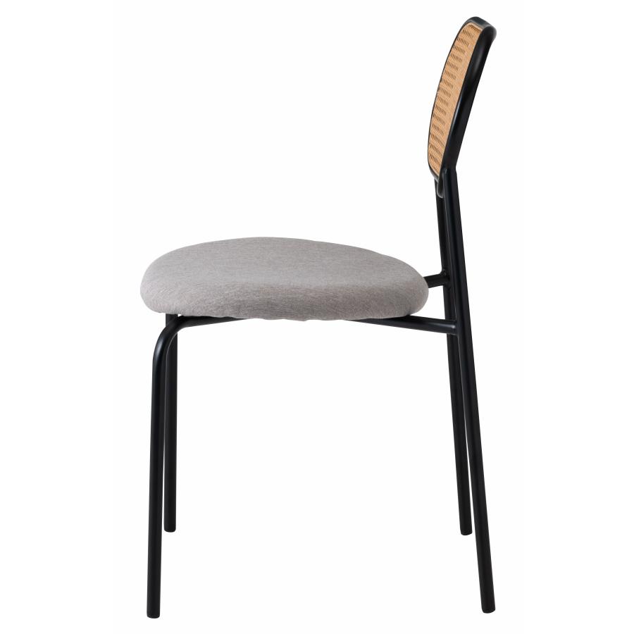 ダイニングチェア 椅子 （2脚セット） ラウンドタイプ ナチュラル ラタン調 ファブリック おしゃれ スチール 背もたれ アームレス アジアン シンプル |  | 20