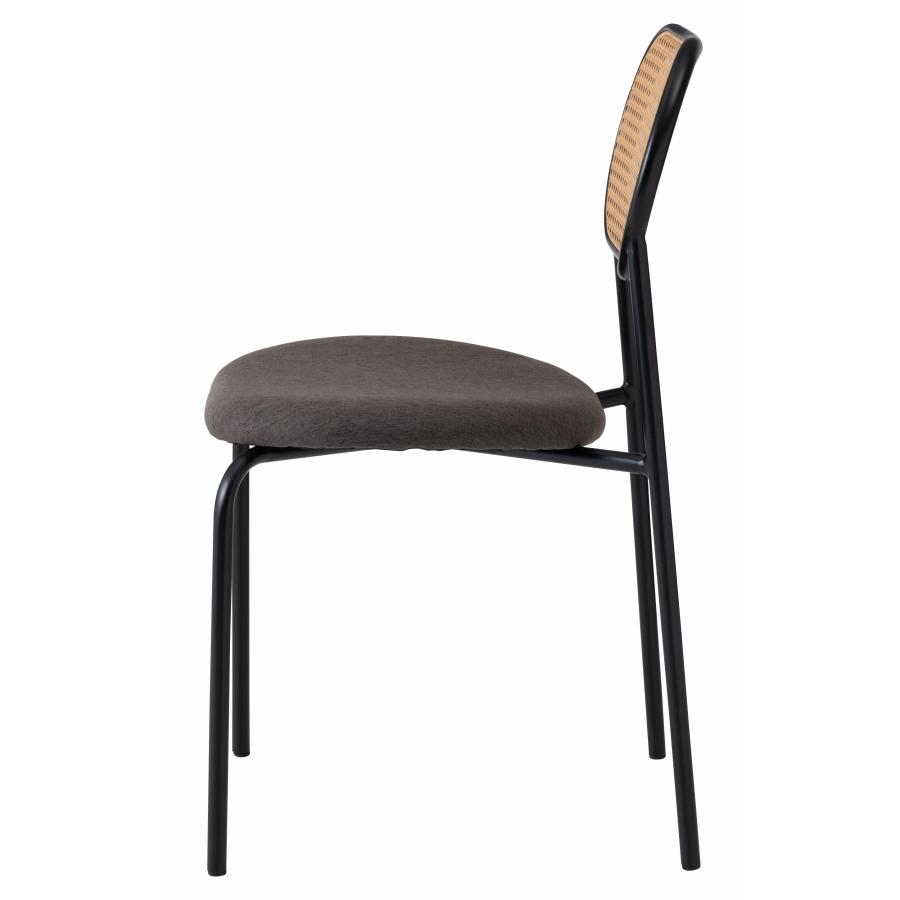 ダイニングチェア 椅子 （2脚セット） ラウンドタイプ ナチュラル ラタン調 ファブリック おしゃれ スチール 背もたれ アームレス アジアン シンプル |  | 21