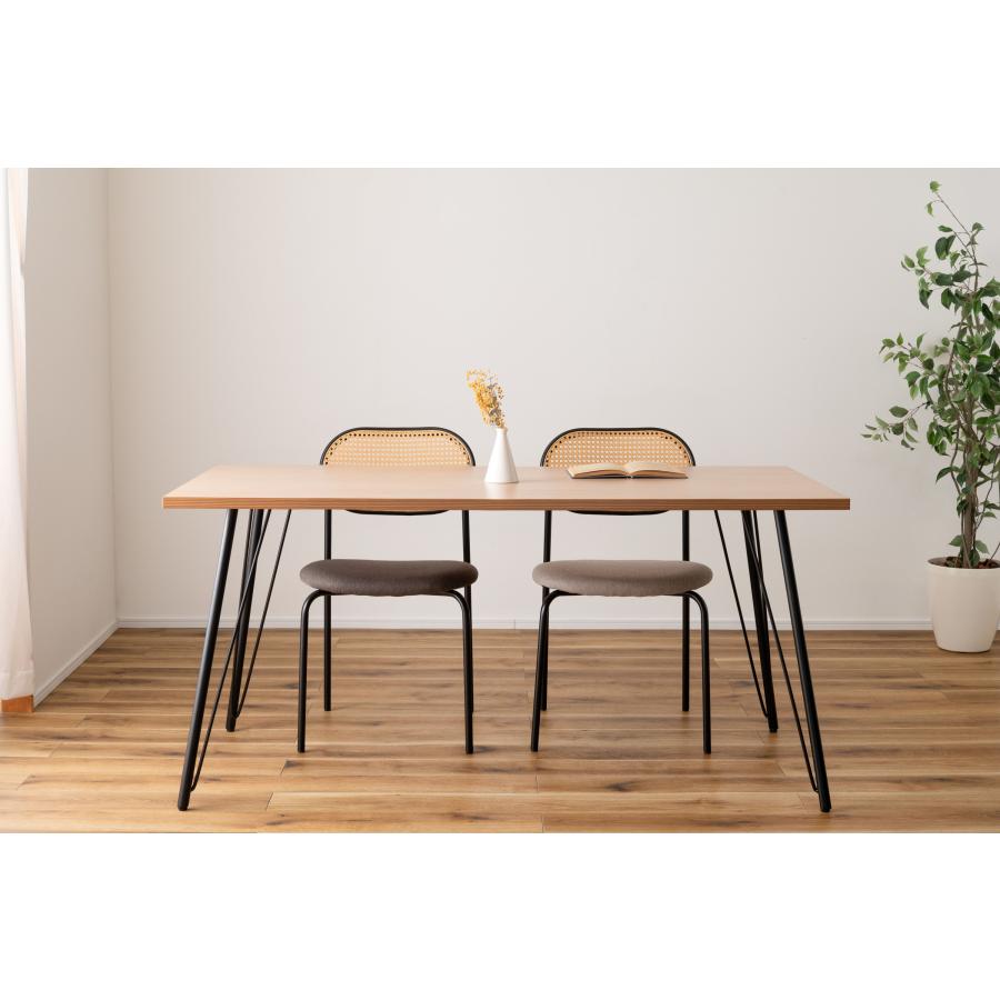 ダイニングチェア 椅子 （2脚セット） ラウンドタイプ ナチュラル ラタン調 ファブリック おしゃれ スチール 背もたれ アームレス アジアン シンプル |  | 04