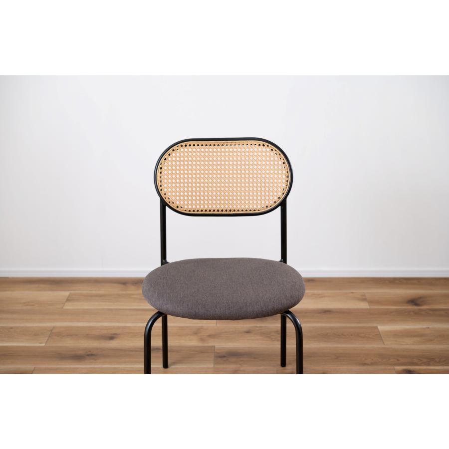 ダイニングチェア 椅子 （2脚セット） ラウンドタイプ ナチュラル ラタン調 ファブリック おしゃれ スチール 背もたれ アームレス アジアン シンプル |  | 11