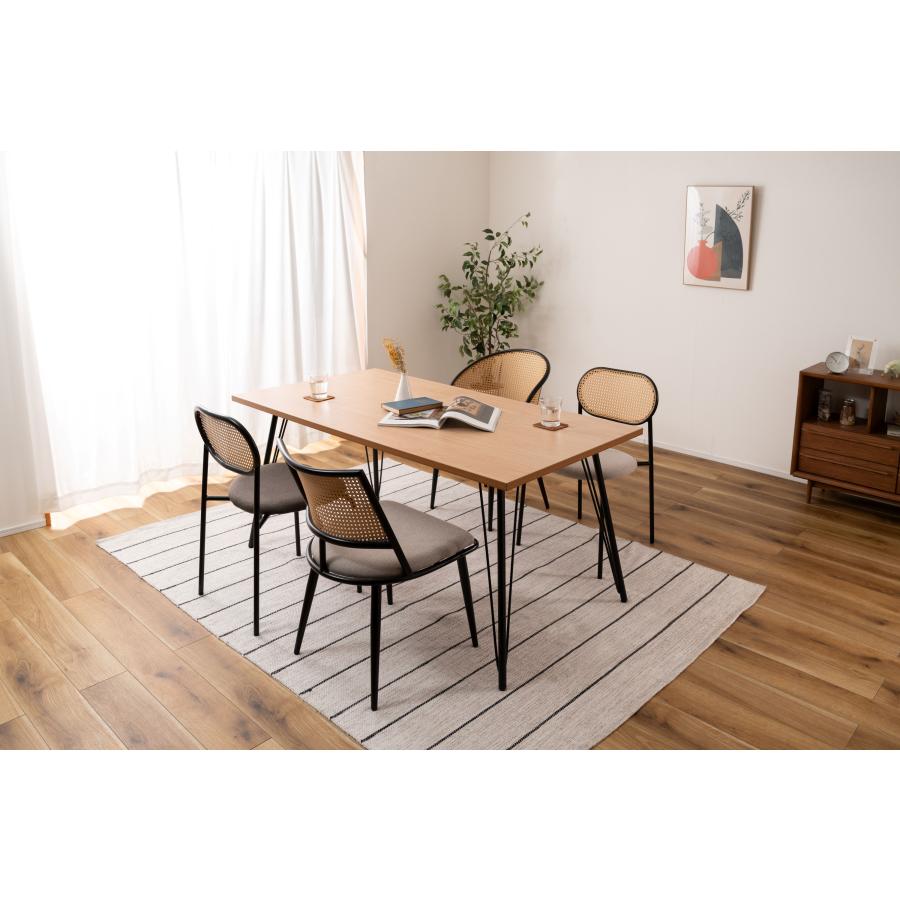 ダイニングチェア 椅子 （2脚セット） スクエアタイプ ナチュラル ラタン調 おしゃれ ファブリック スチール 背もたれ アームレス アジアン シンプル |  | 13