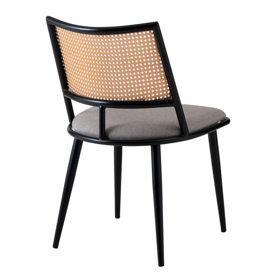 ダイニングチェア 椅子 （2脚セット） スクエアタイプ ナチュラル ラタン調 おしゃれ ファブリック スチール 背もたれ アームレス アジアン シンプル |  | 16