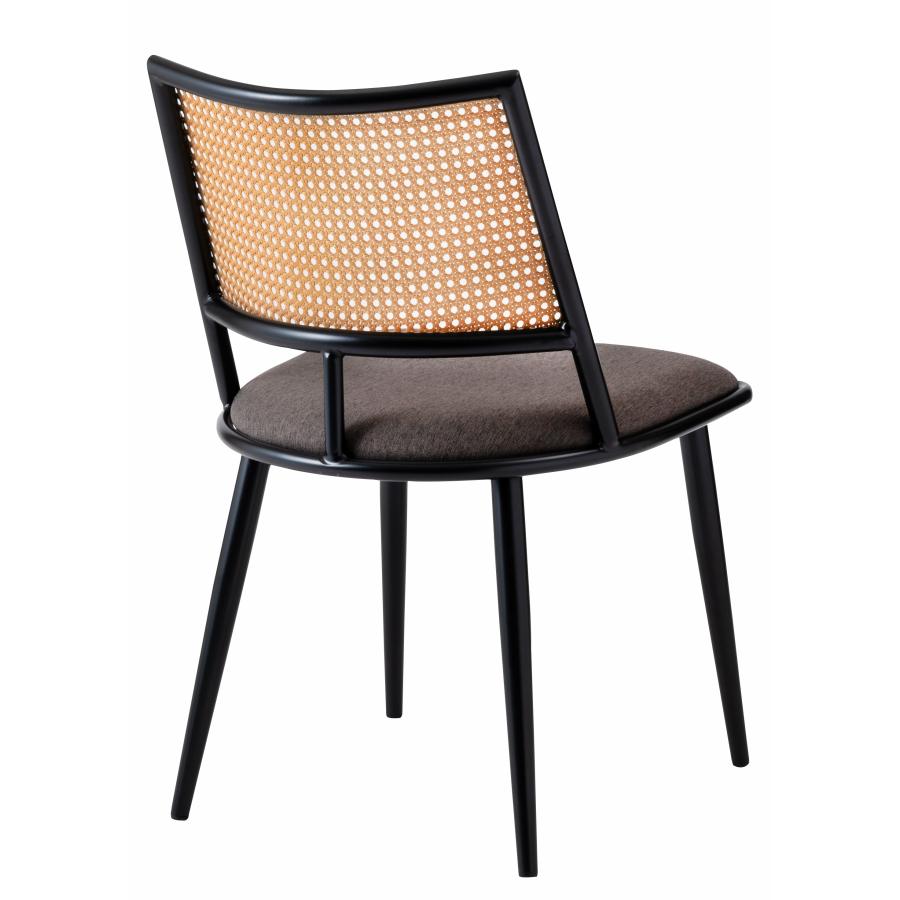 ダイニングチェア 椅子 （2脚セット） スクエアタイプ ナチュラル ラタン調 おしゃれ ファブリック スチール 背もたれ アームレス アジアン シンプル |  | 17