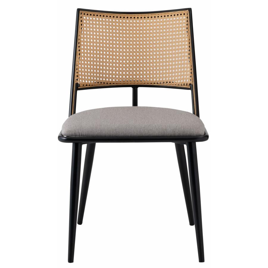 ダイニングチェア 椅子 （2脚セット） スクエアタイプ ナチュラル ラタン調 おしゃれ ファブリック スチール 背もたれ アームレス アジアン シンプル |  | 18