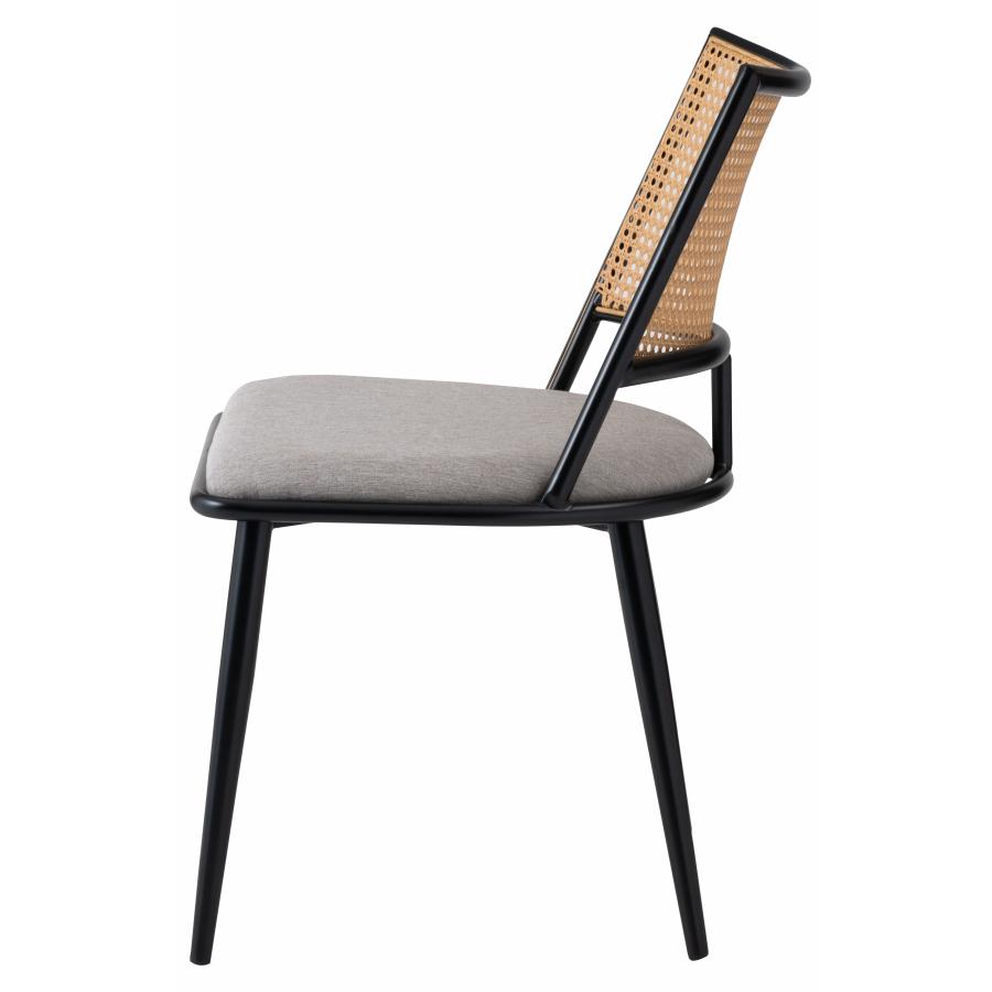 ダイニングチェア 椅子 （2脚セット） スクエアタイプ ナチュラル ラタン調 おしゃれ ファブリック スチール 背もたれ アームレス アジアン シンプル |  | 20