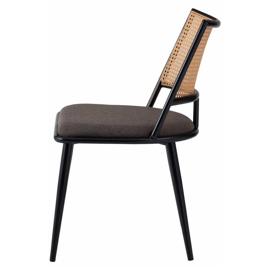 ダイニングチェア 椅子 （2脚セット） スクエアタイプ ナチュラル ラタン調 おしゃれ ファブリック スチール 背もたれ アームレス アジアン シンプル |  | 21