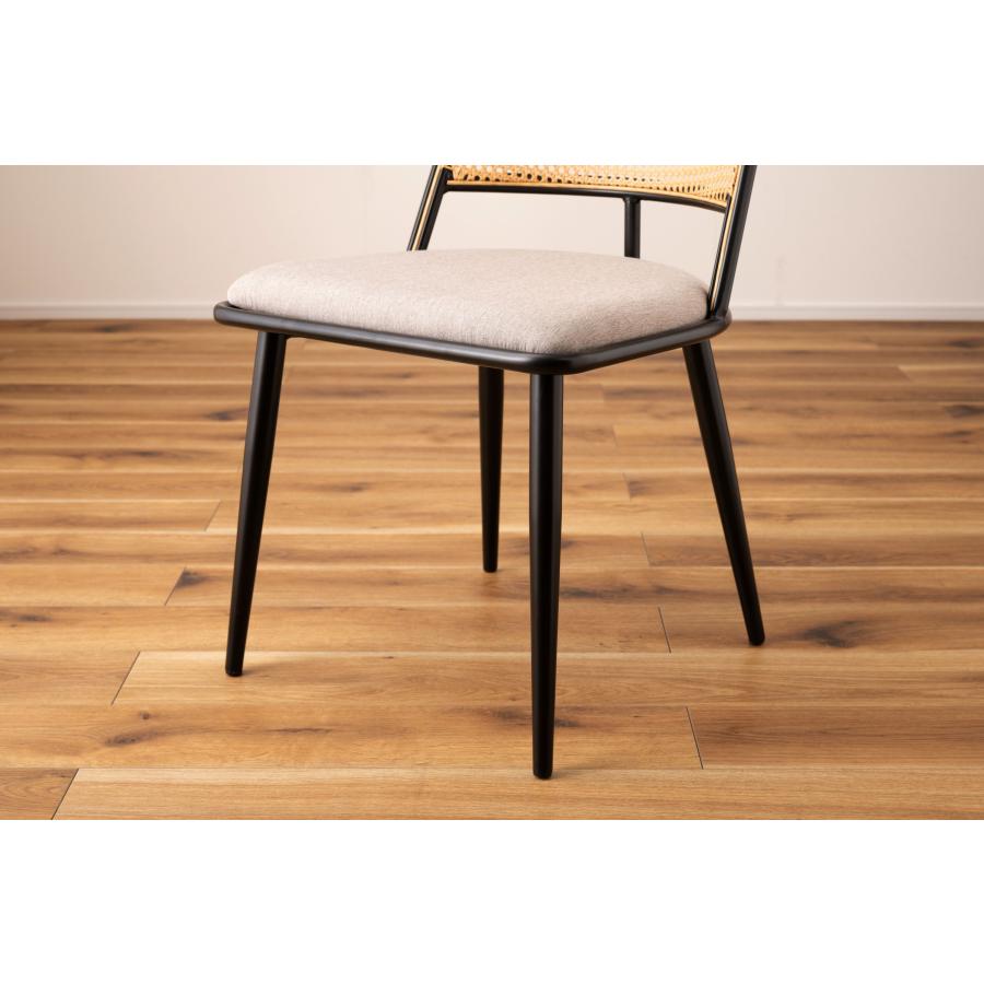 ダイニングチェア 椅子 （2脚セット） スクエアタイプ ナチュラル ラタン調 おしゃれ ファブリック スチール 背もたれ アームレス アジアン シンプル |  | 09